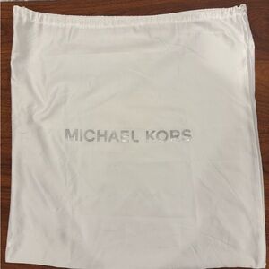 Michael Kors White Dust Bag - Drawstring - XL - Satin - Minor Ink Stain - 21x21